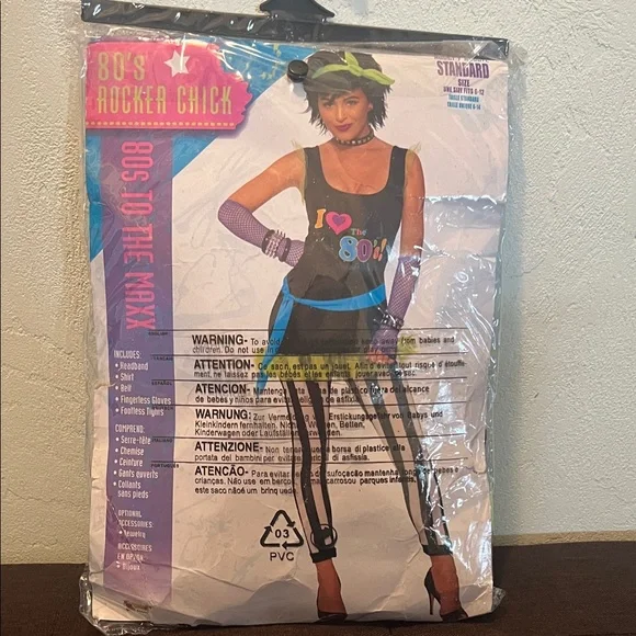 # 0758+ Rubies 80s Rocker Chick Costume with Black and Purple Accents - Picture 3 of 7